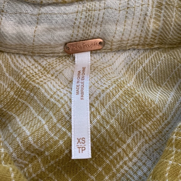 Free People, plaid button down shirt, size XS - Picture 3 of 7